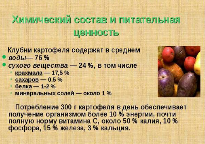 Химический состав картофеля Химический состав картофеля