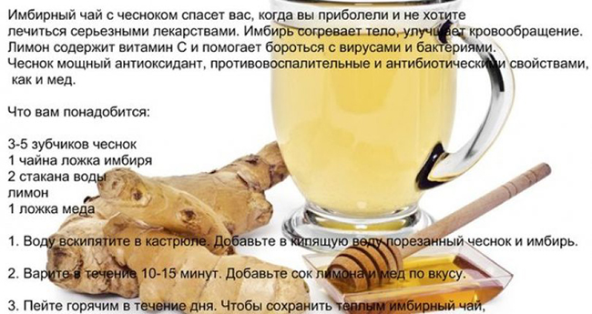 Имбирный чай с чесноком Имбирный чай с чесноком