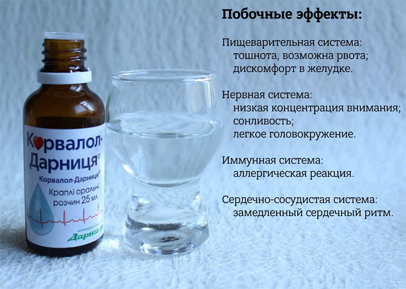 Побочные эффекты Корвалола Побочные эффекты Корвалола