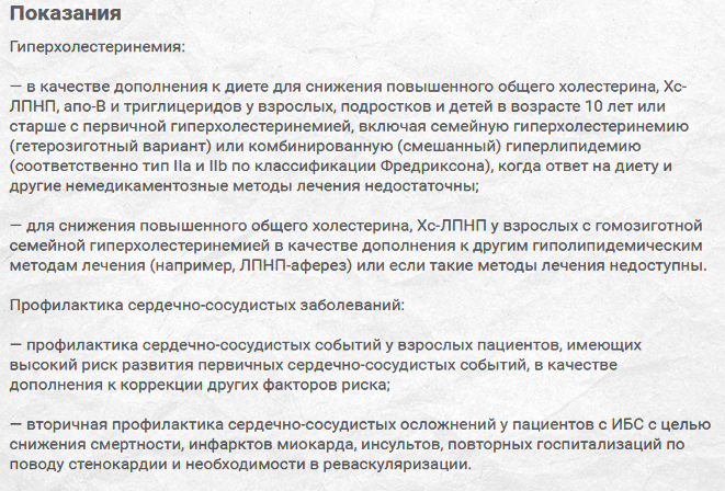 Показания Липримара Показания Липримара