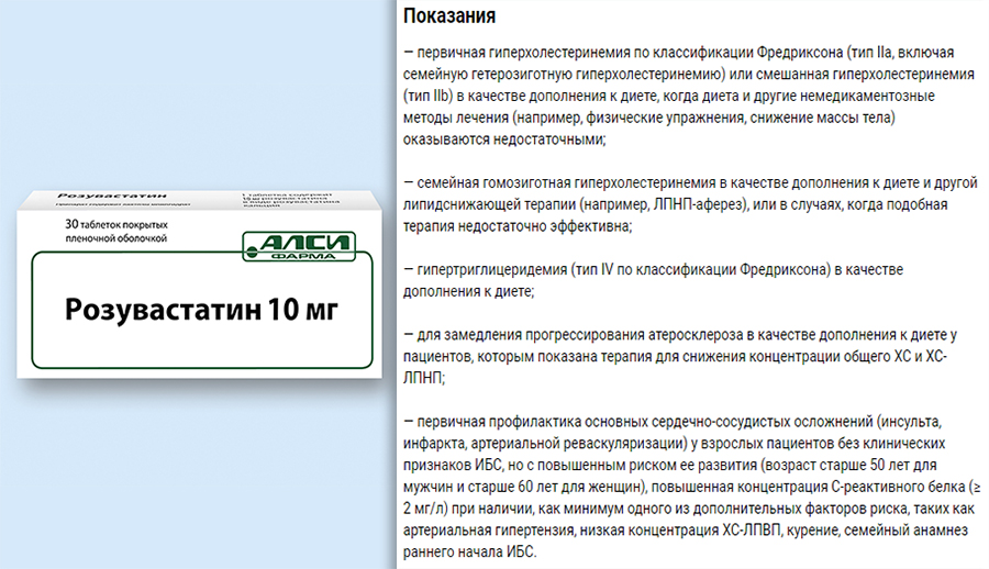 Показания к приему Розувастатина Показания к приему Розувастатина