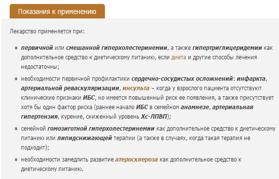 Показания к применению Показания к применению