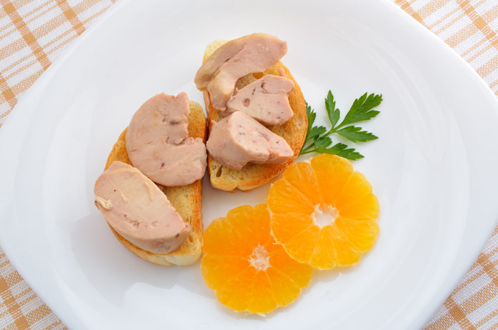 Печень трески с мандарином Печень трески с мандарином