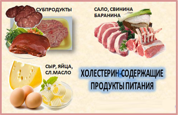 Продукты с высоким содержанием холестерина Продукты с высоким содержанием холестерина