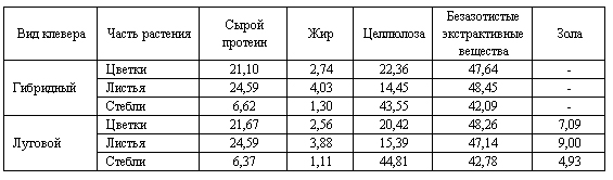 Состав клевера Состав клевера